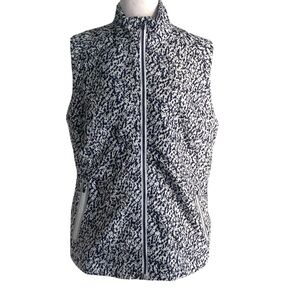 Zero Restriction Womens Large Blue/White Zip Front Golf Athletic High Neck Vest